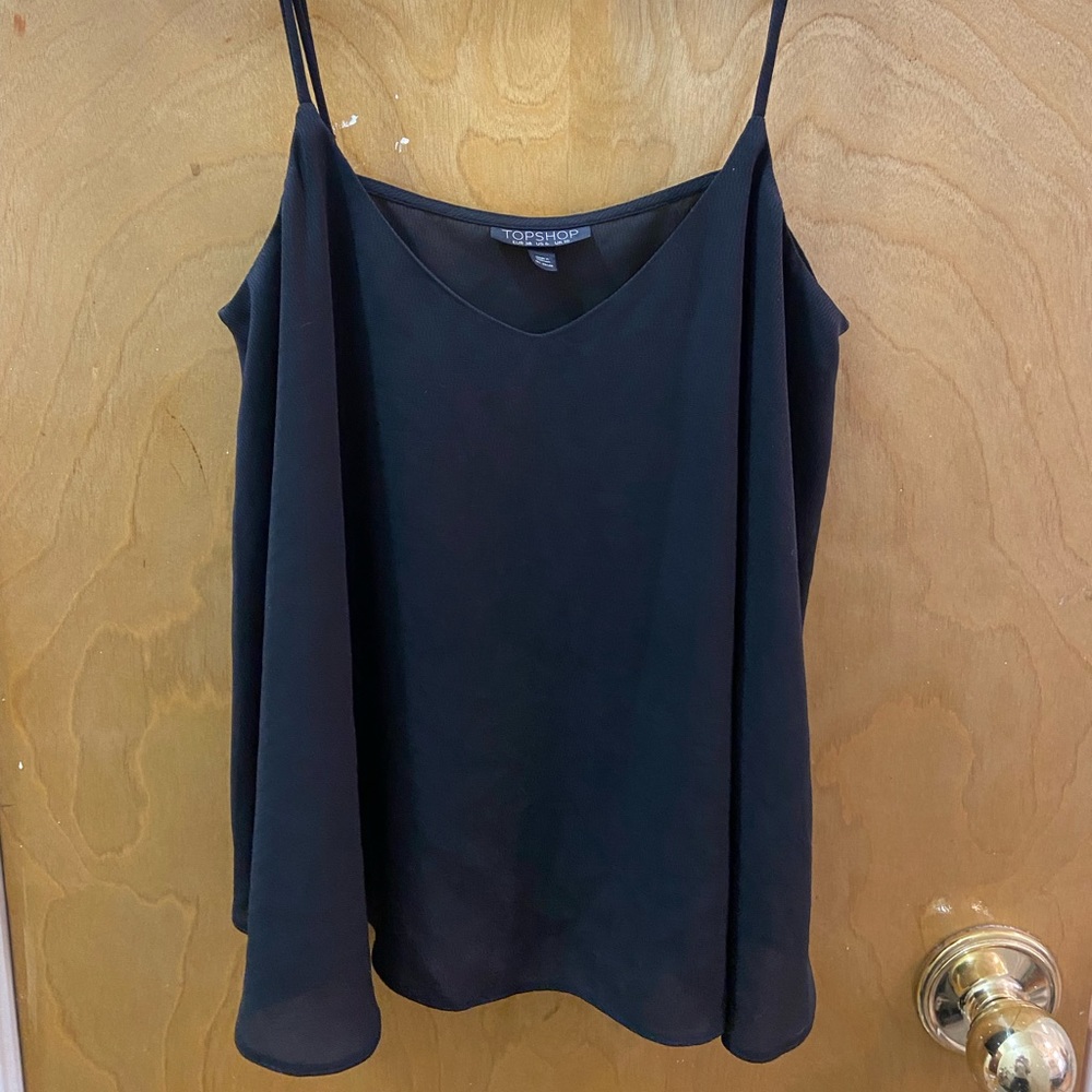 TopShop Flowy, Strappy Black Tank Top